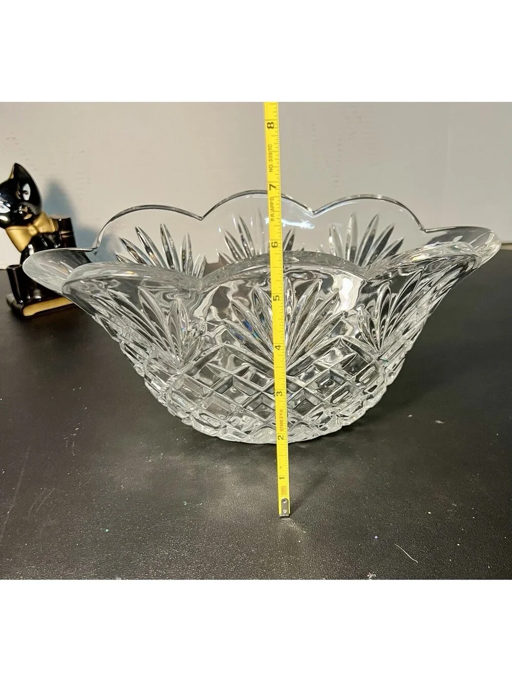 Shannon Designs of Ireland 1980s Pineapple Bowl Hand Cut Lead Crystal, 12x4.5”